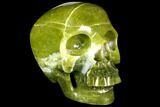 Realistic, Polished Jade (Nephrite) Skull #151220-1